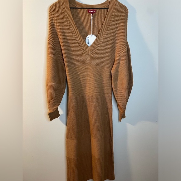 NWT STAUD||
Carnation Dress, In Camel Size Large, Maxi Sweater Dress - Picture 2 of 7